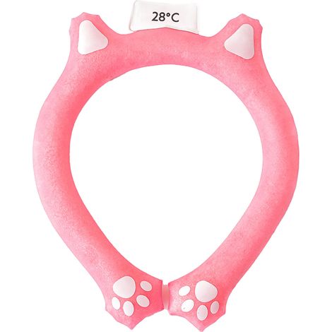 Collier de refroidissement réutilisable pour nuque, sans mains, anti-chaleur estivale, rouge rosé (1/5)