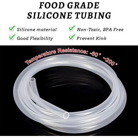 LALAGO Tube en Silicone Flexible Qualité Alimentaire en Caoutchouc Transparent pour la maison, l'eau potable, l'industrie - 13mm ID x OD 18mm, épaisseur de 2,5mm, 3 mètres (1/4)