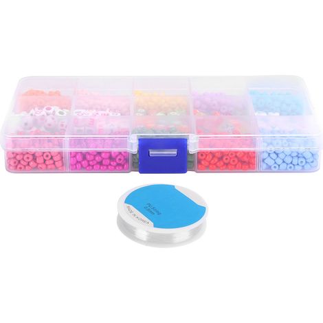 Kit de Perles Rondes et Carrées pour Fabrication de Bijoux DIY - Bracelets et Colliers