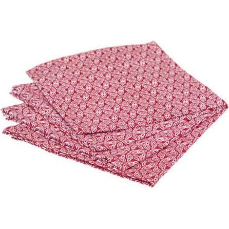 Lot de 4 Serviettes de Table "Olia" 40x40cm Rouge (1/3)