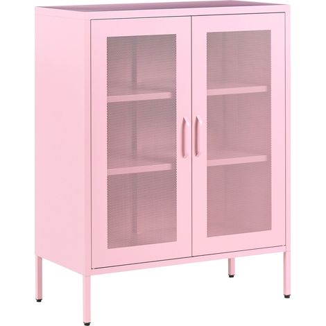 Credenza da ufficio in acciaio 2 ante e 3 ripiani rosa Wakatipu