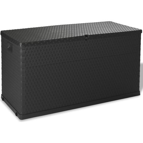 vidaXL Baule da Giardino Antracite 120x56x63 cm in Rattan PP
