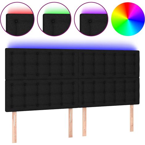 Maison Exclusive - Cabecero con luces LED tela negro 160x5x118/12 (1/5)