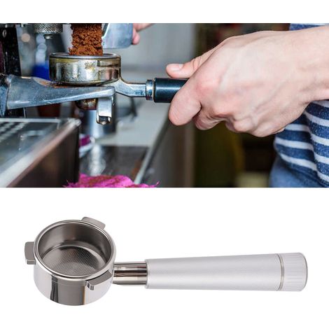 Portafiltro per macchina da caffè Breville serie 8, 54 mm senza fondo, 3 alette, argento, acciaio inossidabile e alluminio. (1/4)