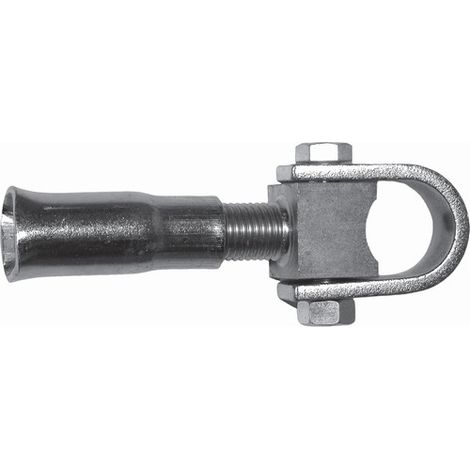 Deco Fer Forge – Gond charnière pour portail à battant – Longueur réglable 75-97mm – Filetage M27 pour axe Ø40mm – Acier zingué à sceller