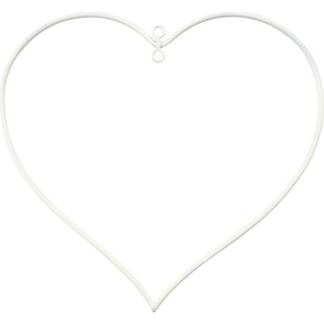 Suspension coeur en métal - Noname - 13 x 13 cm - 10 pcs - Blanc - Métal - Intérieur