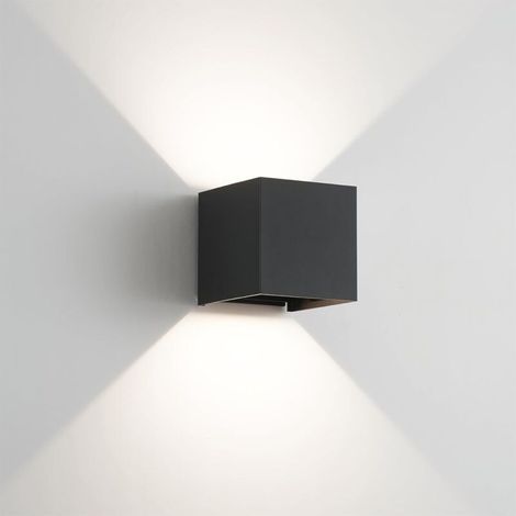 Applique murale extérieure étanche - Noire, lumière blanche 12 W - Convient pour les jardins, patios, terrasses, cours et escaliers - 1 pièce (1/3)