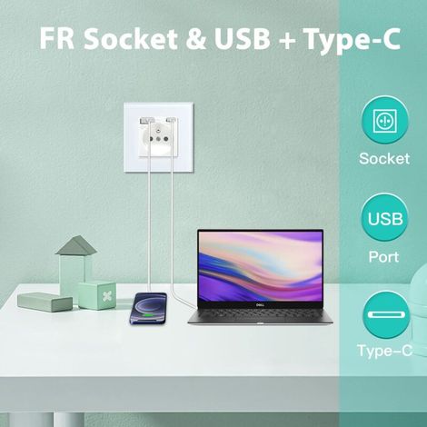Aougo – Presa a muro con USB e Type-C – 250V 16A – Pannello in vetro cristallo – Protezione da sovratensione – Ricarica rapida 2.1A (1/4)