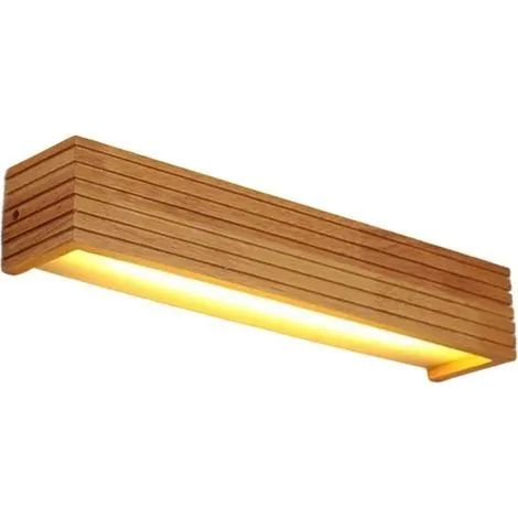 Applique murale japonaise avec abat-jour en acrylique, applique murale LED, applique murale nordique en bois, éclairage pour miroir de salle de bain, 35 cm (1/3)