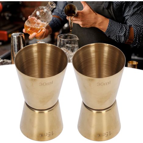 Jigger Double Face Inox Doré 15/30ml pour Cocktail Bar Mesure Professionnelle (1/5)