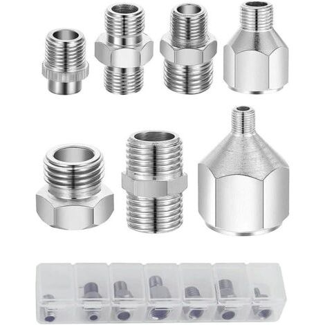 Lot de 7 adaptateurs d'aérographe pour aérographe et compresseur (1/5)