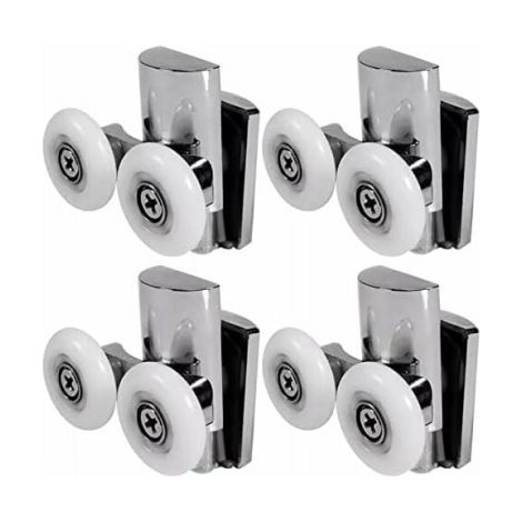 4-piece shower door rollers, 23mm shower door wheels for up or down operation, sliding shower door roller for bathroom shower enclosure glass door (1/4)