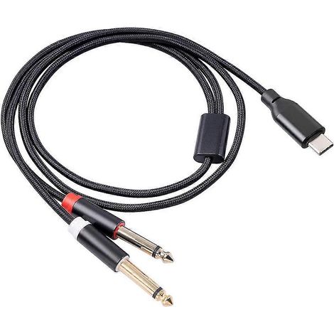 Câble audio stéréo USB-C vers double prise jack 6,35 mm (câble audio USB-C vers double prise jack 6,35 mm) pour smartphones et applications multimédias (1/5)