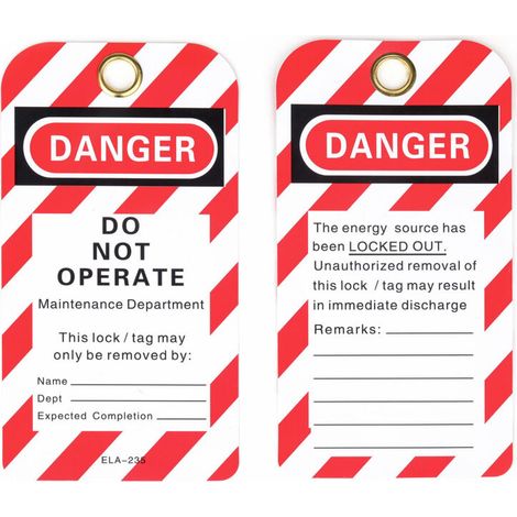 Sicherheits-Warnetiketten aus Kunststoff: Gefahr – Nicht verwenden, 10er-Packung