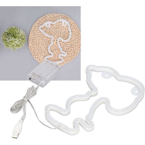 Veilleuse LED néon en forme de chien, alimentée par batterie et USB, pour intérieur, idéale pour fêtes, anniversaires, mariages et bars. Parfaite pour les fêtes, anniversaires, mariages et bars. (1/5)