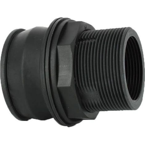 Passe-paroi auto-étanche mâle 2" femelle 1"1/2 Raccord cuve récupération eau sans accès intérieur (1/4)