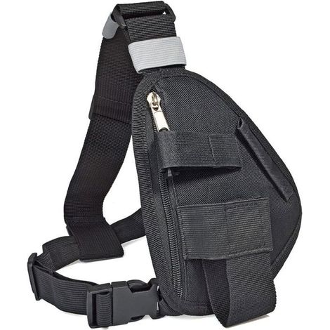 Harnais de poitrine pour talkie-walkie - PZCC - Noir - Sangle réglable - Polyester durable - Compact (1/4)