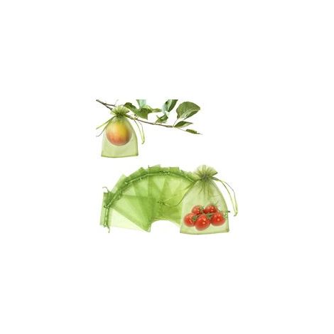 100 Sac Protection Fruits, 10x15cm Sac de Protection Fruits, Sachet Organza avec Cordon pour Protéger Les Fraises, Myrtilles, Tomates Contre Les Oiseaux, Les Insectes Nuisibles