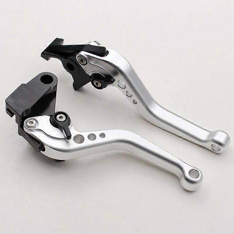 Convient pour les motos Kawasaki W800/SE : levier de frein/klaxon en alliage d'aluminium à réglage modifié (poignée courte argentée). (1/5)