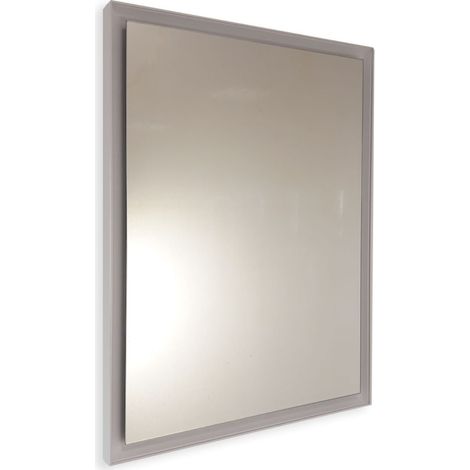 Specchio personalizzato su misura con cornice scavata bianca fino a 110 cm fino a 90 cm