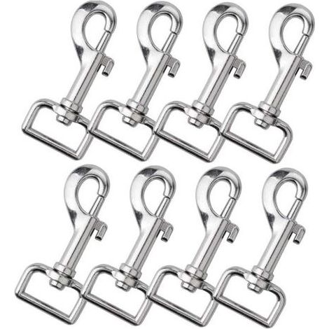 8 Pièces Boulon du Crochet Mousqueton à Œil Pivotant, Pivotant Déclencheur Clips, Clip de Crochet de Déclenchement, pour Animal Domestique Chaînes, Porte-Clé, Sac à Dos (1/5)