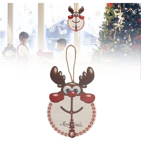 Weihnachtsdekorationen aus Holz, Wohndekoration, Christbaumschmuck, Weihnachtsuhren mit Rentiermotiven, Türdekorationen (1/5)