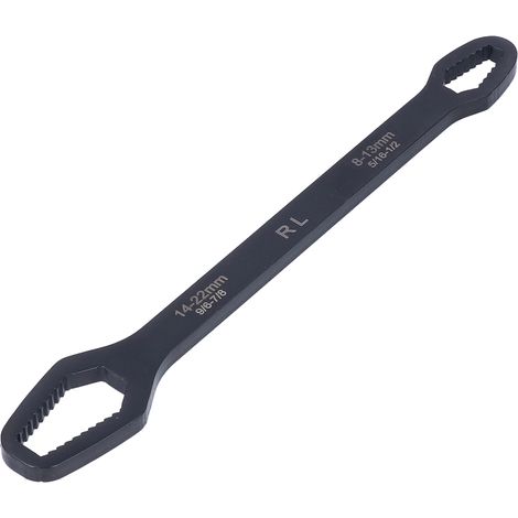 Doppelverstellbarer Schraubenschlüssel 8–22 mm, selbstspannendes Werkzeug für Muttern und Schrauben, universeller Reparaturschlüssel, schwarz (1/5)