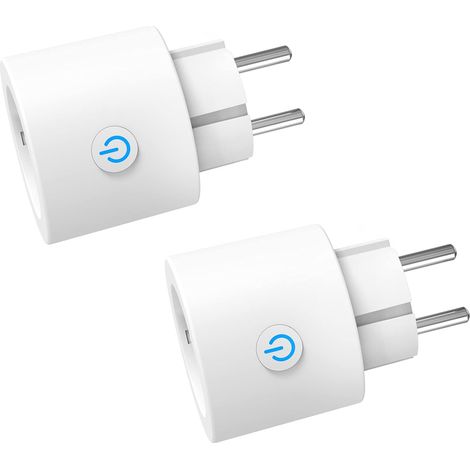 NALOOKAMIC Prise Connectée WiFi, 16A Prise Intelligente Compatible avec Alexa, Google Home, Contrôle à Distance, Mesure de Consommation Électrique, Contrôle Vocal, Fonction de Temps, 2PCs (1/5)