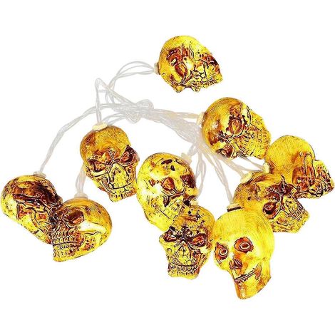 Décorations de Noël, guirlande lumineuse LED en forme de crâne fantastique, accessoires de décoration d'Halloween, lampe d'horreur Q (1/4)