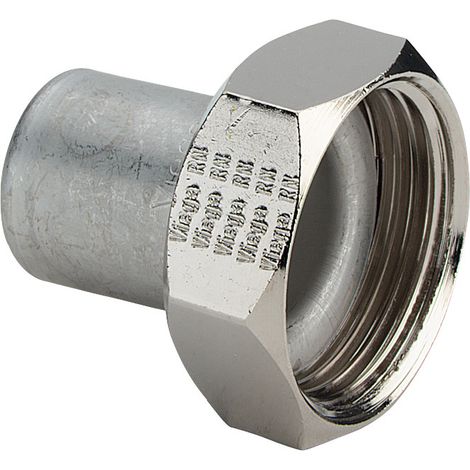 Viega Sanpress Inox raccord 438180 15mmxG 3/4, acier inoxydable, joint plat, SC-Contur