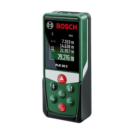 Bosch Télémètre laser PLR 30 C (avec application dédiée, bluetooth, portée : 0,05–30 m, précision : ± 2 mm, dans boîte en carton) (1/4)