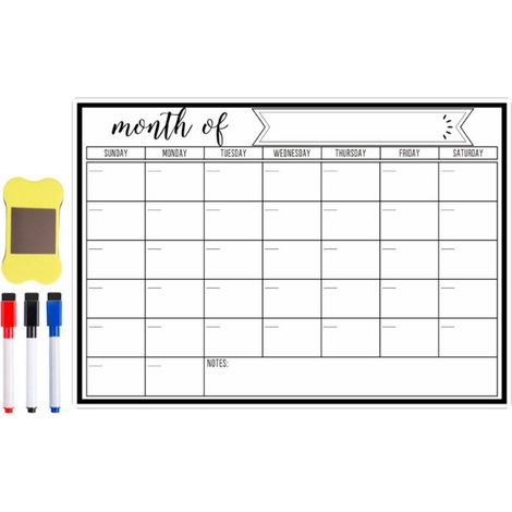 Calendrier magnétique pour réfrigérateur, tableau blanc magnétique, tableau d'affichage idéal pour planifier les repas de famille, les listes de courses ou comme outil d'étude 42 x 30 cm (1/5)