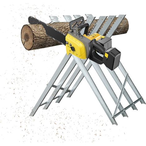 Wolketon Sägebock Metall verzinkt 150kg Belastbarkeit 80x81x80cm Holzschneidebock Sägehilfe Holzsägebock Sägegestell Säge Kettensägebock für verschiedene Stammstärken