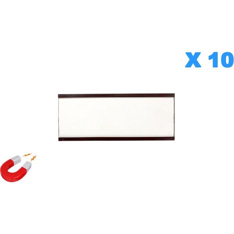 Lot de 10 porte étiquettes magnétiques 40x100mm - 4034157