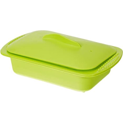 Ibili Steamer 15x24x5 cm Silicone in Verde, 16 cm (1/4)