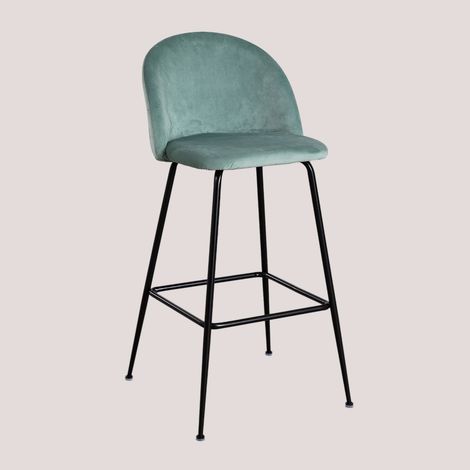 Sgabello alto in velluto Kana Design SKLUM        Verde Abete Nero   