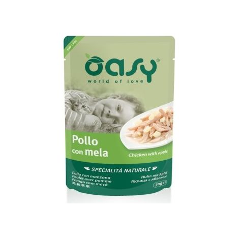 Oasy Cat Specialità Naturali Pollo con Mela - Oasy Cat Specialità Naturali Pollo con Mela - Lattina Da 70 Gr (1/2)