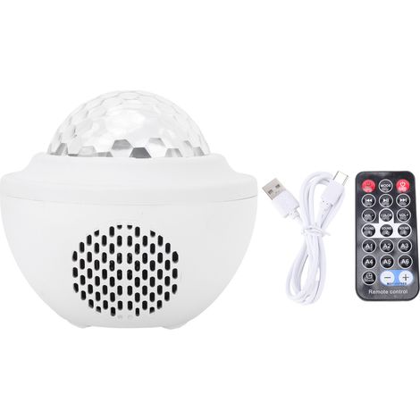 Veilleuse projecteur avec haut-parleur Bluetooth et lampe de projection musicale pour salle de jeux, home cinéma et décoration blanc étoilé (1/5)