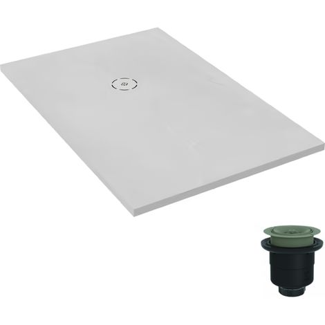 Receveur de douche antidérapant 120 x 80 JACOB DELAFON Singulier neoroc rectangle blanc avec bonde sans capôt verticale (1/5)