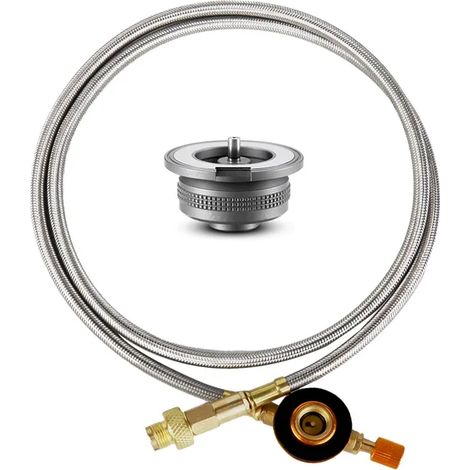 Adaptateur pour réchaud de camping à gaz butane, convertisseur pour réchaud à gaz, tuyau de raccordement, adaptateur pour bouteille de gaz, accessoires de camping, réchauds de cuisine portables (1/5)