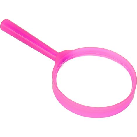 Loupe de lecture portable avec manche en plastique pour enfants et étudiants - Rose (1/5)