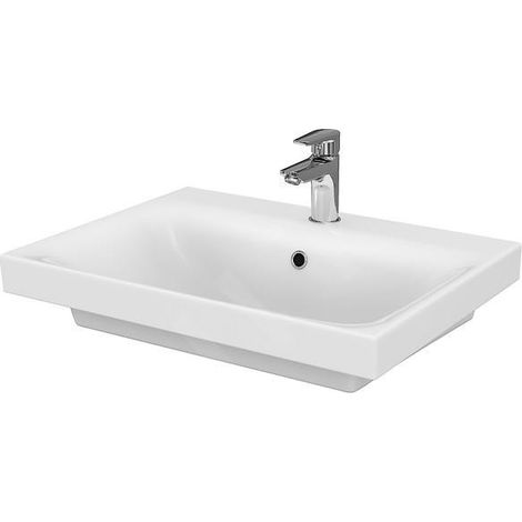 Cersanit Moduo - Lavabo 60x45 cm, avec trop-plein, trou pour robinetterie, blanc K116-011 (1/3)