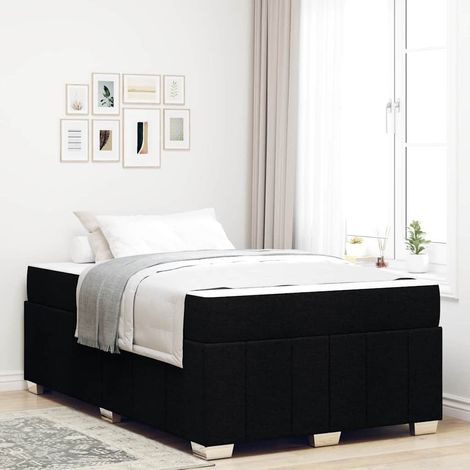 vidaXL Bettrahmen mit Matratze Schwarz 120 x 200 cm Stoff (1/5)