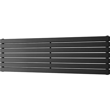 Typhoon Axis - Black Horizontal Radiator H476mm x W1600mm Double Panel