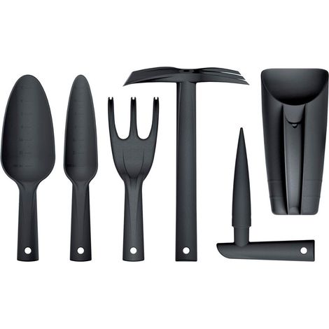 PROSPERPLAST LOT DE 6 OUTILS À MAIN EN RÉSINE, COULEUR ANTHRACITE ZA1384 (1/3)