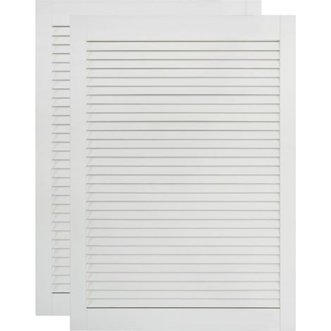 Helloshop26 – Porte à persiennes 2 pièces en bois de pin massif 69 x 39,4 cm – Circulation d'air optimale – Finition blanche à base d'eau