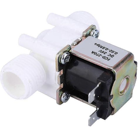 Électrovanne G1/2 NC en plastique - Vanne d'arrivée d'eau normalement fermée pour systèmes 24 V CC - Solution de contrôle fiable (1/4)