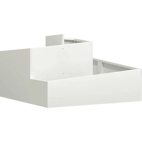 Cache-pot de jardin moderne résistant extérieur 80 x 80 x 50 cm en acier laminé à froid blanc
