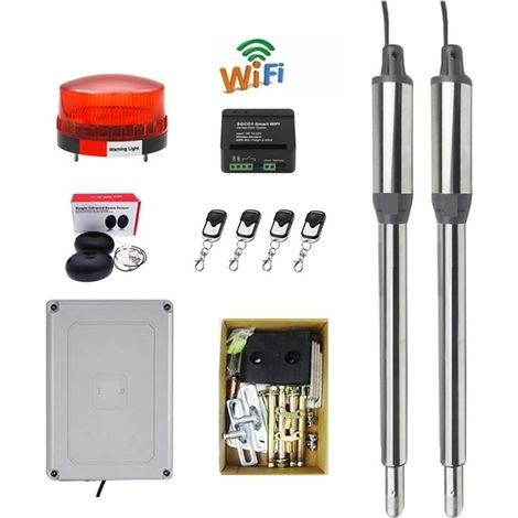 Kit d'ouvre-portes automatiques Dispositif d'ouverture de porte automatique Kits multifonctionnels d'opérateur d'ouvre-porte battante en acier inoxydable avec accessoires en option pour accessoires de (1/5)