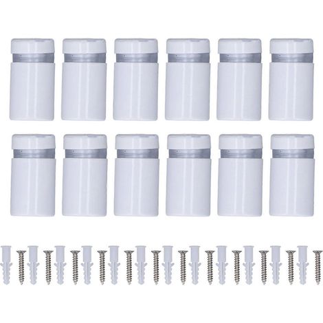 12-teiliges Set mit Abstandsschrauben aus Edelstahl (12 x 20 mm) zur Wandmontage von Werbeartikeln